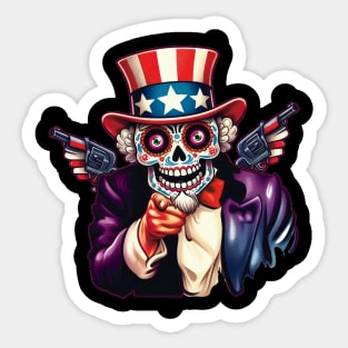 Sugar Skull Uncle Sam - Second Amendment Sticker